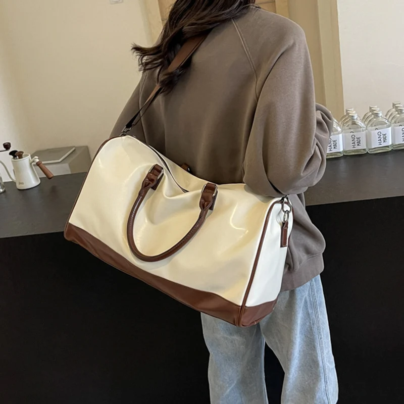 Bolsa de lona de PU para gimnasio, bolso de Yoga para Fitness, bolso de ocio, bolso de hombro tipo bandolera, bolso grande para natación, viajes al aire libre, Camping - imagen 4