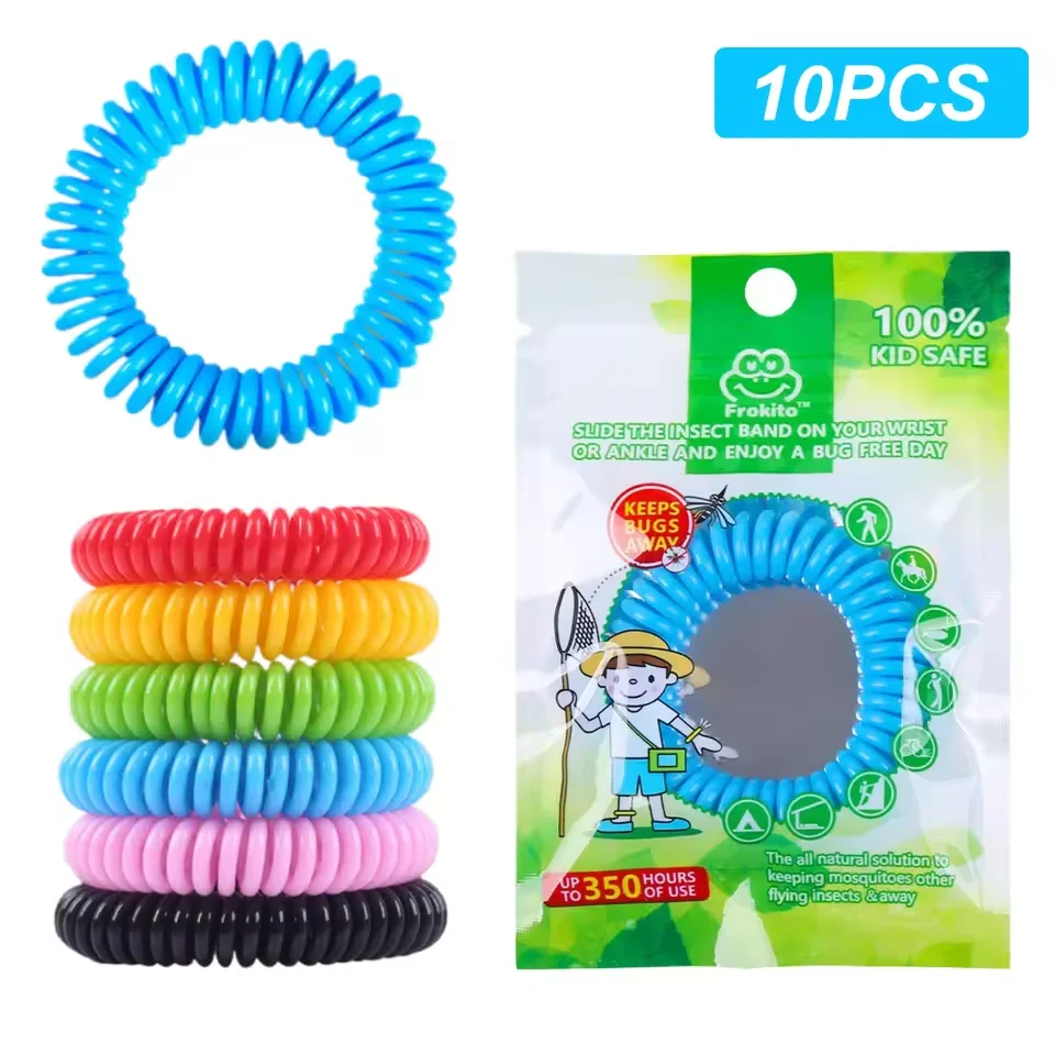 1-10 pulseras repelentes de mosquitos de citrella a base de plantas, impermeables, sin DEET, naturales para protección al aire libre de niños/adultos