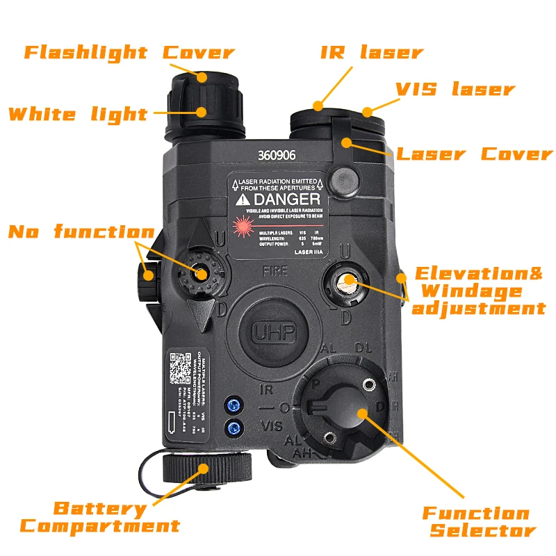 ATPIAL táctico (LA-5C/PEQ UHP) Ultra alta potencia AN/PEQ-15 Scout LED apto para riel de 20MM caza linterna de luz fuerte al aire libre - imagen 3