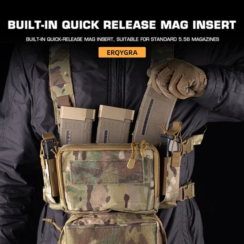 ERQYGRA-Chaleco táctico para caza, bolsa de entrenamiento de combate, protección para tiro al aire libre, accesorios deportivos Airsoft ajustables - imagen 3