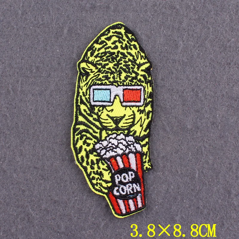 5 unids/lote parche bordado parches de animales Punk en ropa DIY ropa Hippie rayas Possum parches para planchar para ropa pegatina - imagen 3