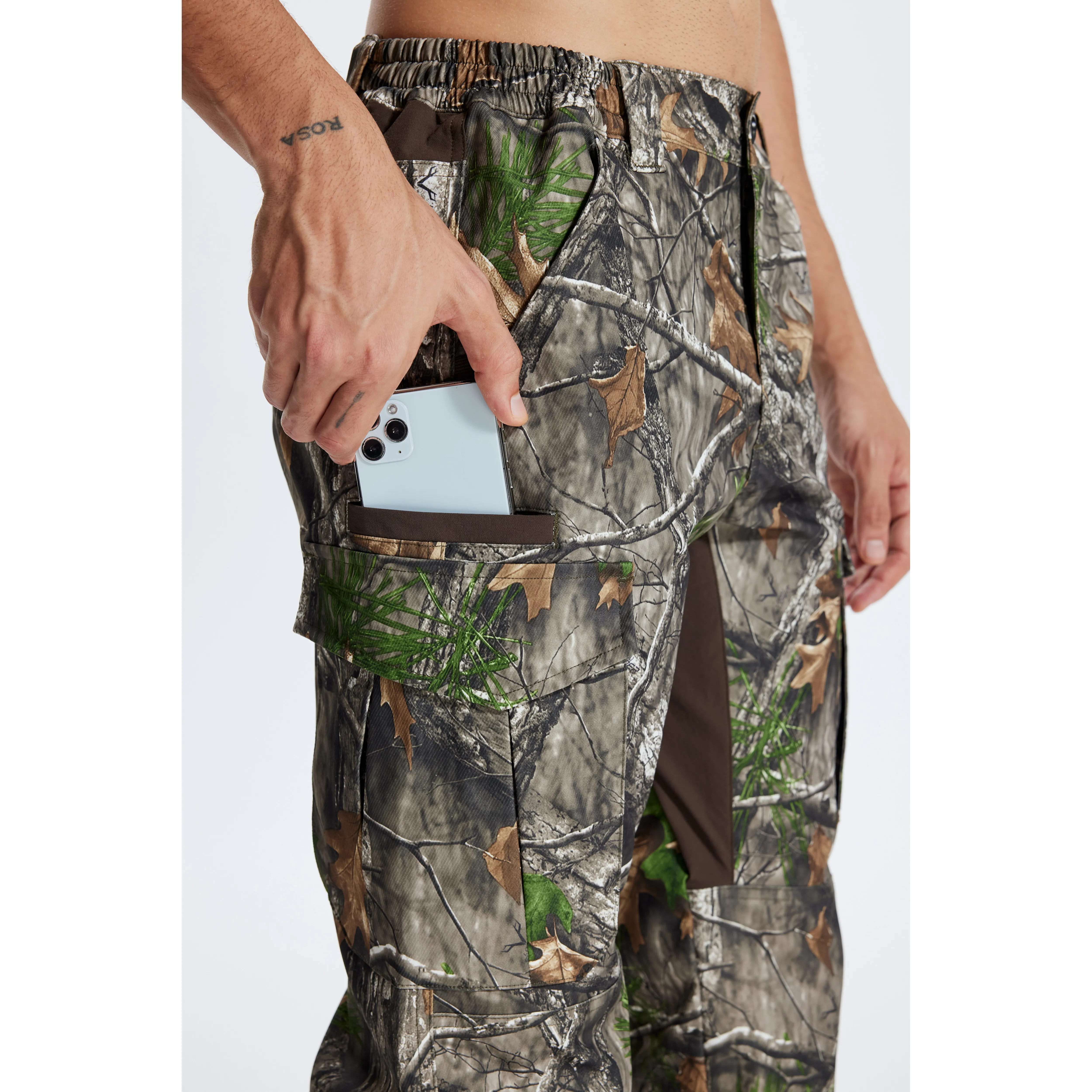Pantalones de Trabajo de Camuflaje Biónico para Deportes al Aire Libre, Estilo 4 Estaciones, Resistentes al Desgaste, con Múltiples Bolsillos, para Caza, Pesca, Escalada y Senderismo - imagen 2