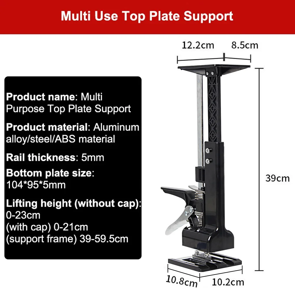 Herramienta de elevación manual de doble uso, Panel de puerta, tablero de paneles de yeso, herramienta de soporte telescópico, ajustador de altura de posicionamiento de azulejos, herramienta de muebles - imagen 5