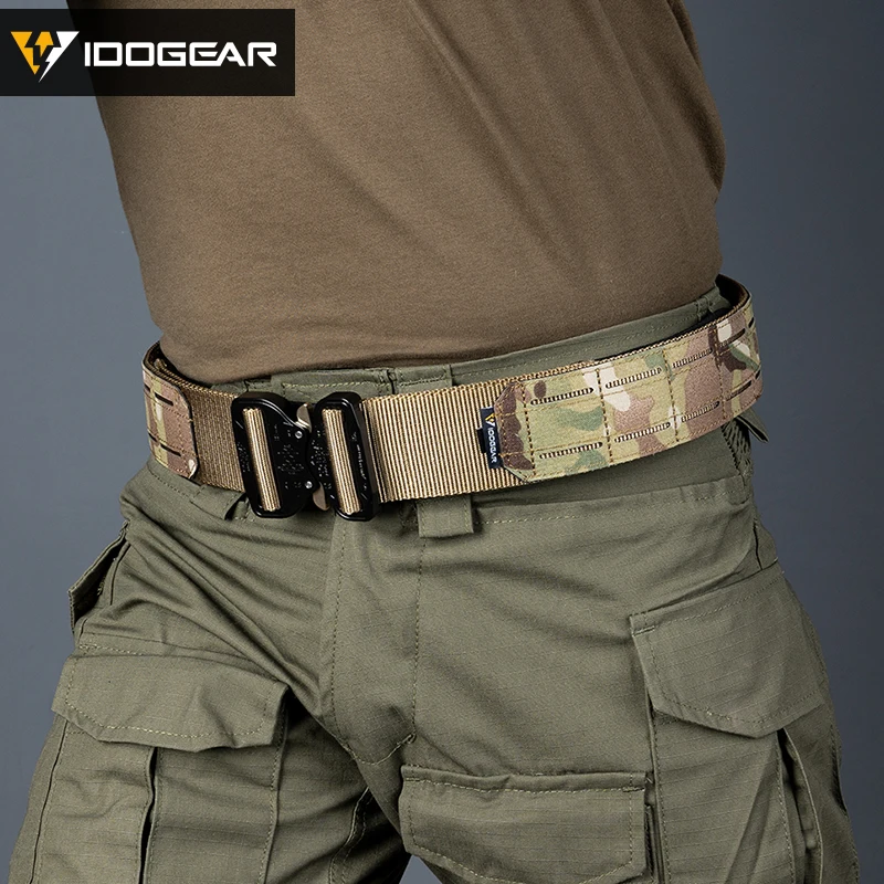 IDOGEAR-cinturón táctico militar para hombre, hebilla Original de corte láser MOLLE, liberación rápida, accesorios para Airsoft, 2 pulgadas - imagen 5