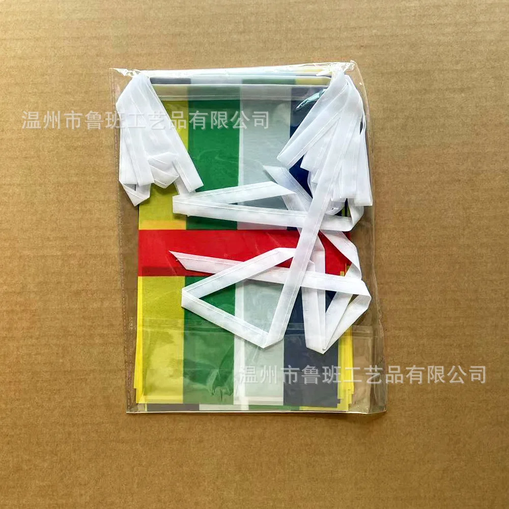 Banderines SKY FLAG de la República Central Africana, 14x21cm, 20 unids/lote, banderas de cuerda CAF, banderín para decoración de festivales - imagen 4