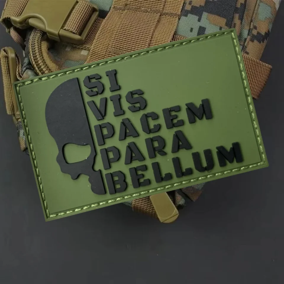 Parche PVC moral militar 'Si desea paz' – Insignia táctica - imagen 2