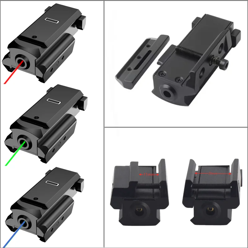 Mira láser recargable con carga USB tipo C, mira láser roja y verde apta para riel Picatinny Weaver - imagen 2