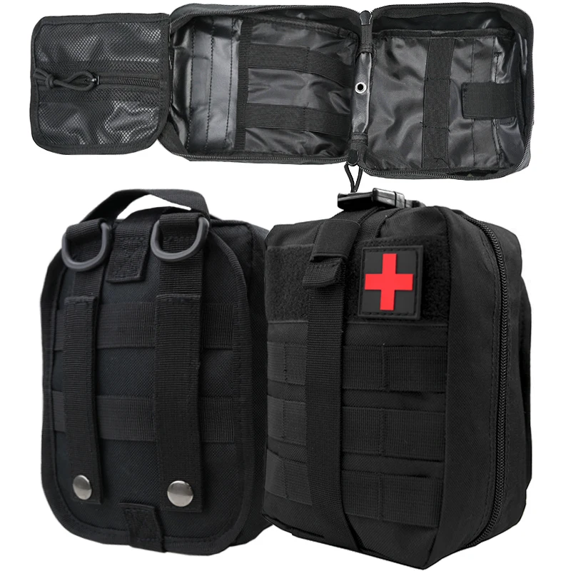 Bolsa médica táctica para caza, bolsa Molle de nailon, botiquín de primeros auxilios para viajes al aire libre, riñonera para acampar y escalar, bolsa deportiva para senderismo y bicicleta