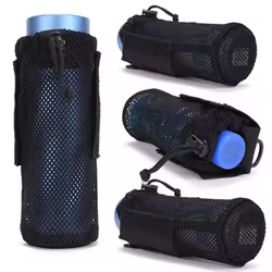 Bolsa portabotellas de malla Molle, tela de poliéster ligera, bolsa para botella de agua para caminar, bolsa portabotellas de agua
