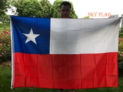 Sky Flag bandera de Chile poliéster con ojales para exterior