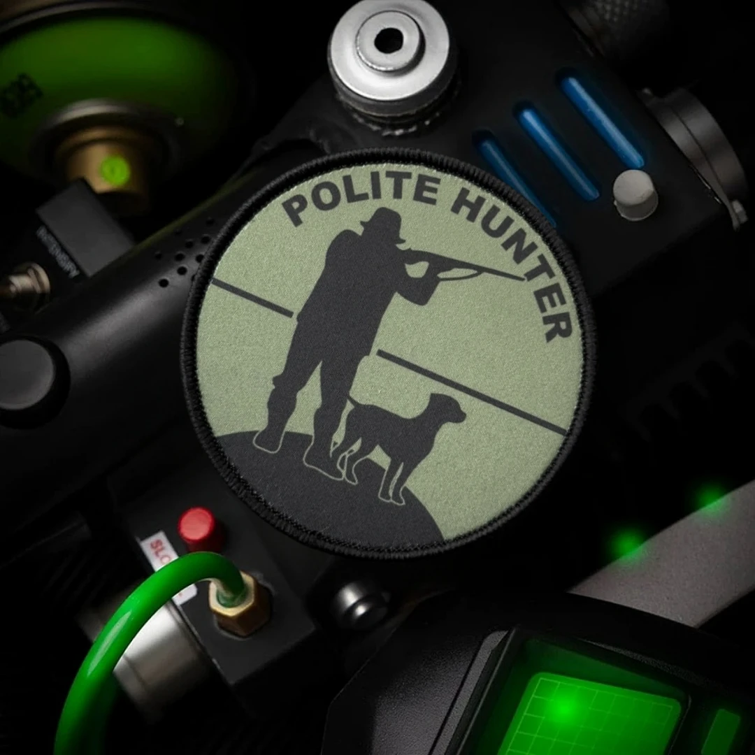 Parche de cazador pulido, insignia de moral táctica, emblema del ejército militar, pegatina para mochila, parches de gancho y bucle impresos, ropa