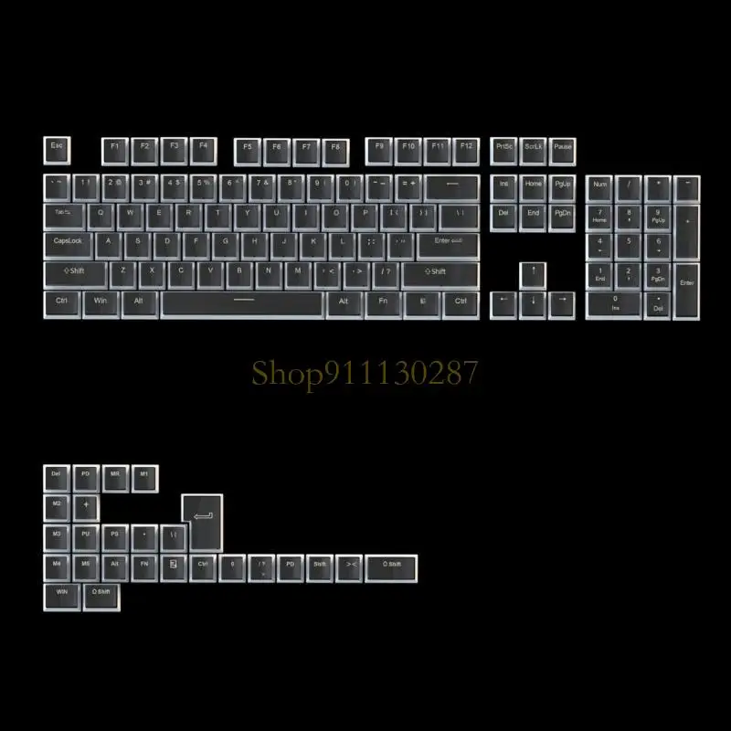 J1HC 1Set Double Shot PBT KeyCap 130 Keys Teckcaps doble capa translúcido Perfil OEM para teclado mecánico RGB - imagen 4