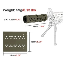Cubierta protectora de silenciador táctico de 18 Cm, silenciador de tiro de caza y escalada, cubierta de silenciador de nailon, 8,66 pulgadas