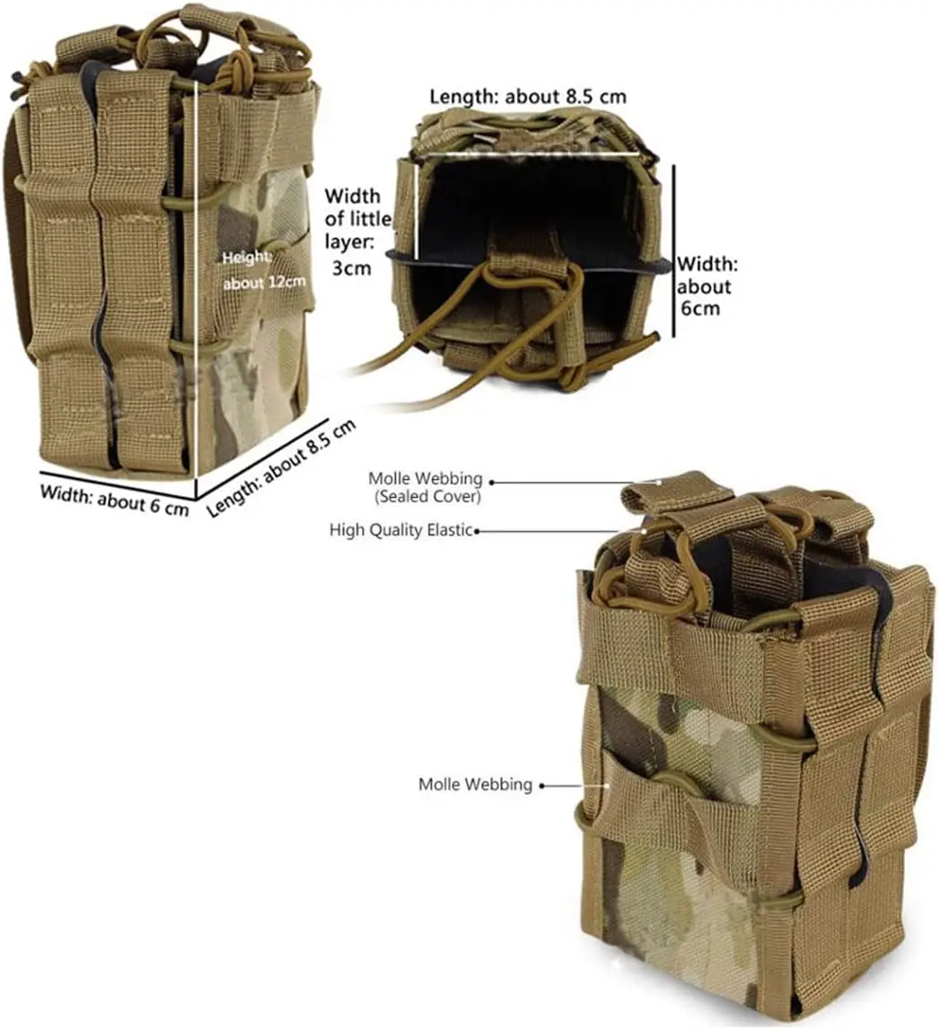 Bolsa magnética de doble capa 1000D Molle para M4, M14, M16, AR15, G36, Airsoft, caza, tiro, soporte magnético superior abierto - imagen 3