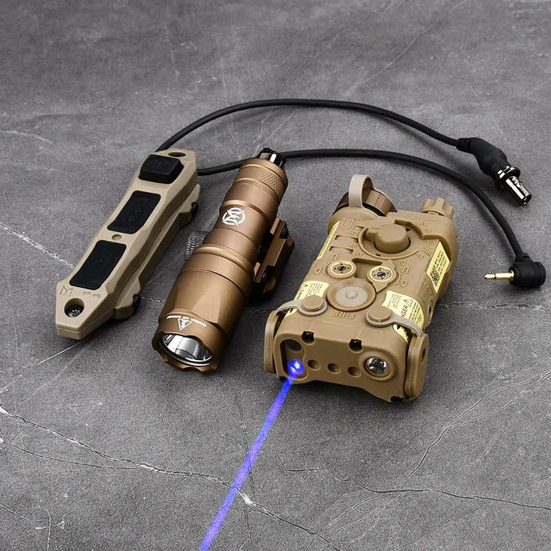 WADSN NGAL con linterna LED blanca, conjunto de versión láser IR de nailon rojo, verde y azul, SF M300A, lámpara de explorador de caza Surefir + interruptor doble - imagen 4