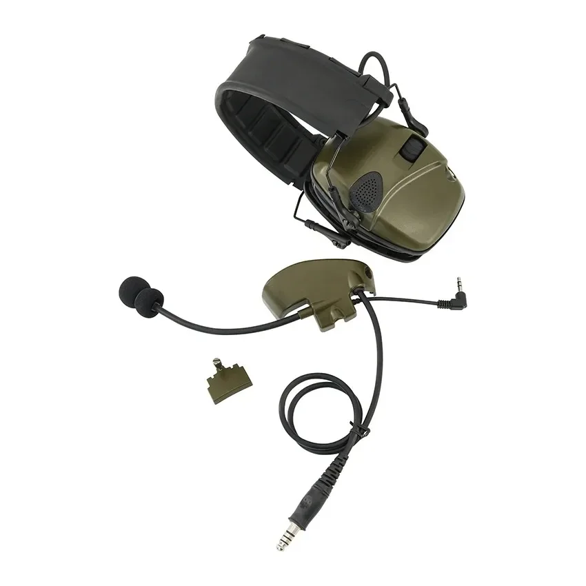 Adaptador de orejeras de tiro electrónico táctico para Howard Leight Impact Sport Airsoft auriculares tácticos micrófono y U94 Ptt FG - imagen 4