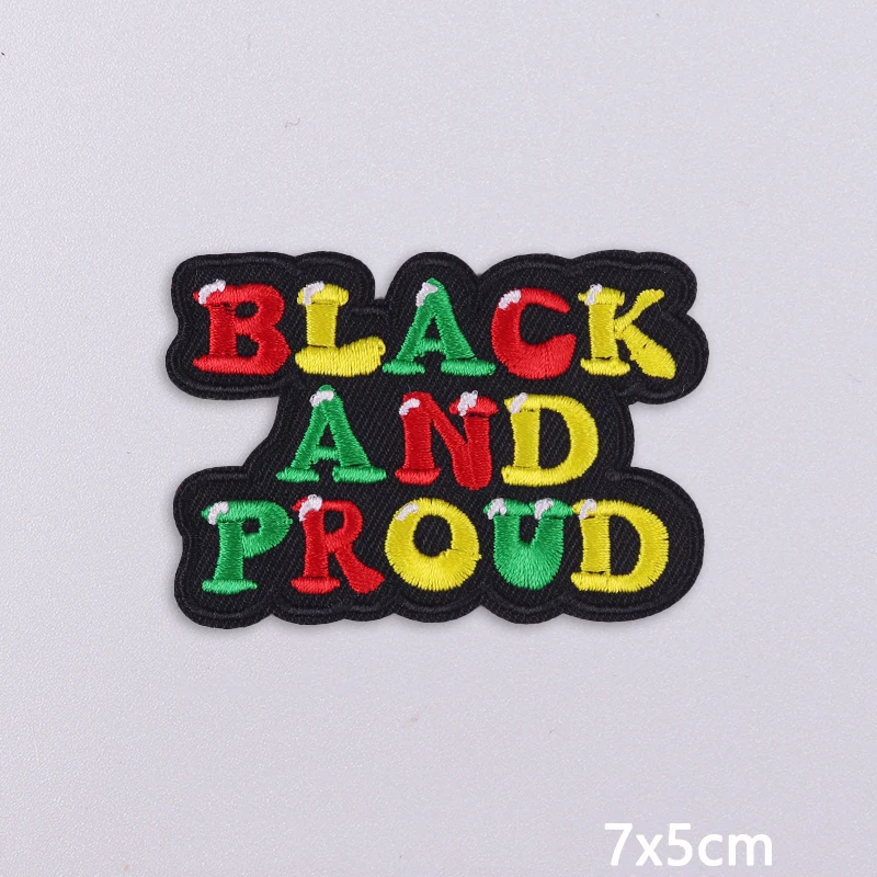 Parches para planchar con apliques de chica negra, pegatinas para ropa, parches bordados con letras de dibujos animados en ropa, insignias fusibles/coste DIY - imagen 3