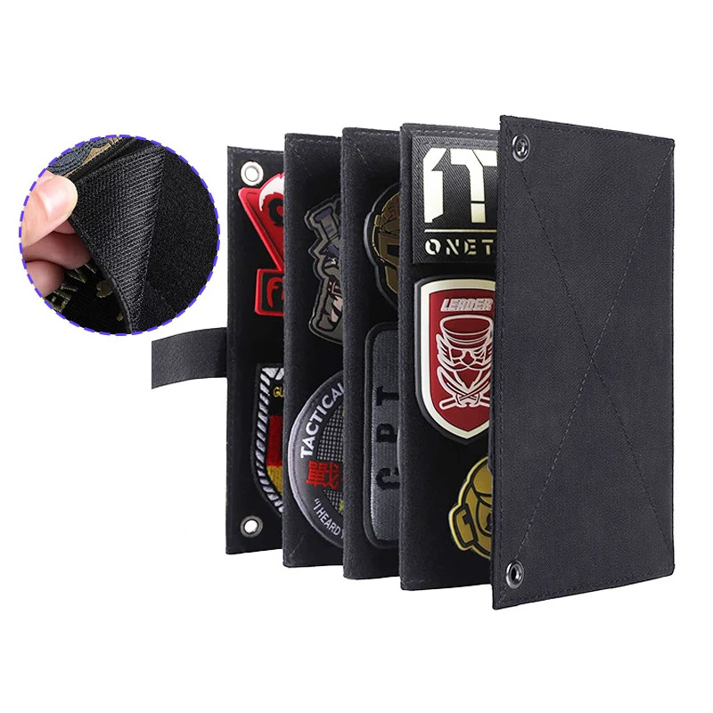 Tablero de almacenamiento de parches de brazalete táctico plegable, colección de insignias DIY, libro de exhibición, acabado de fieltro para coleccionistas - imagen 3