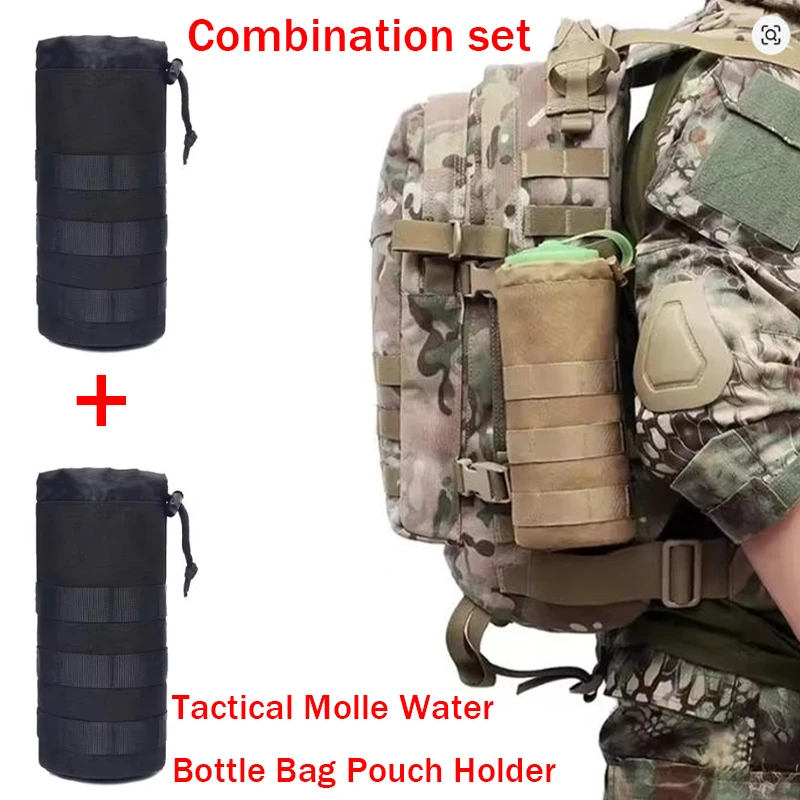 Bolsa táctica militar Molle para botella de agua, bolsa para viajes al aire libre, Camping, senderismo, pesca - imagen 2