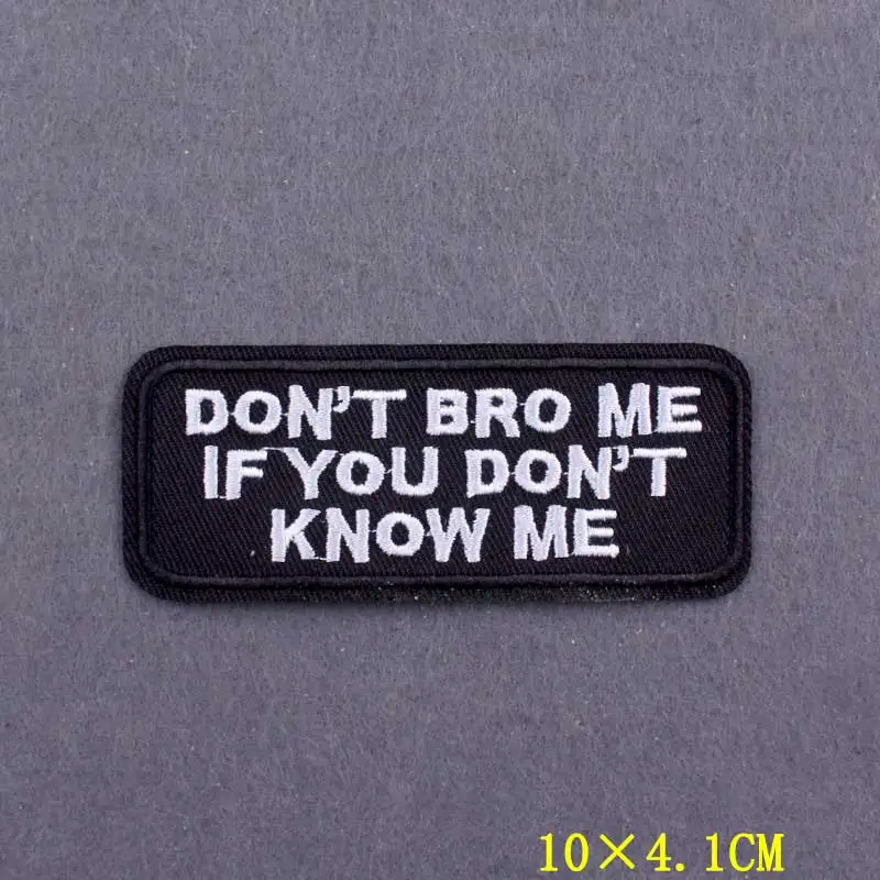 Parches de eslogan para ropa, parches termoadhesivos para ropa con rayas blancas y negras, parche bordado en mochila, 10 Uds./lote - imagen 5