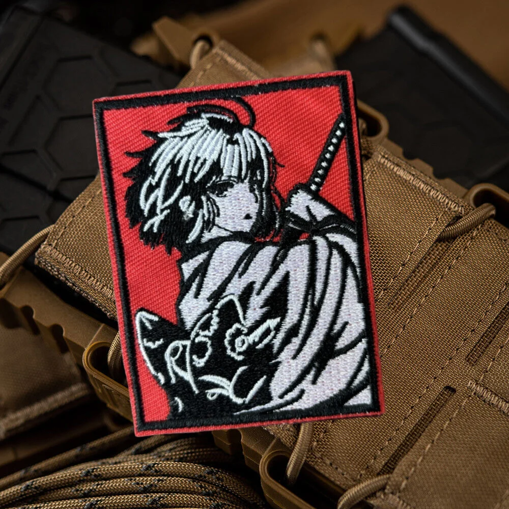 Parche táctico japonés samurái para chica, parches bordados con gancho y bucle para ropa, insignia de moral militar, brazalete, pegatinas para mochila - imagen 2