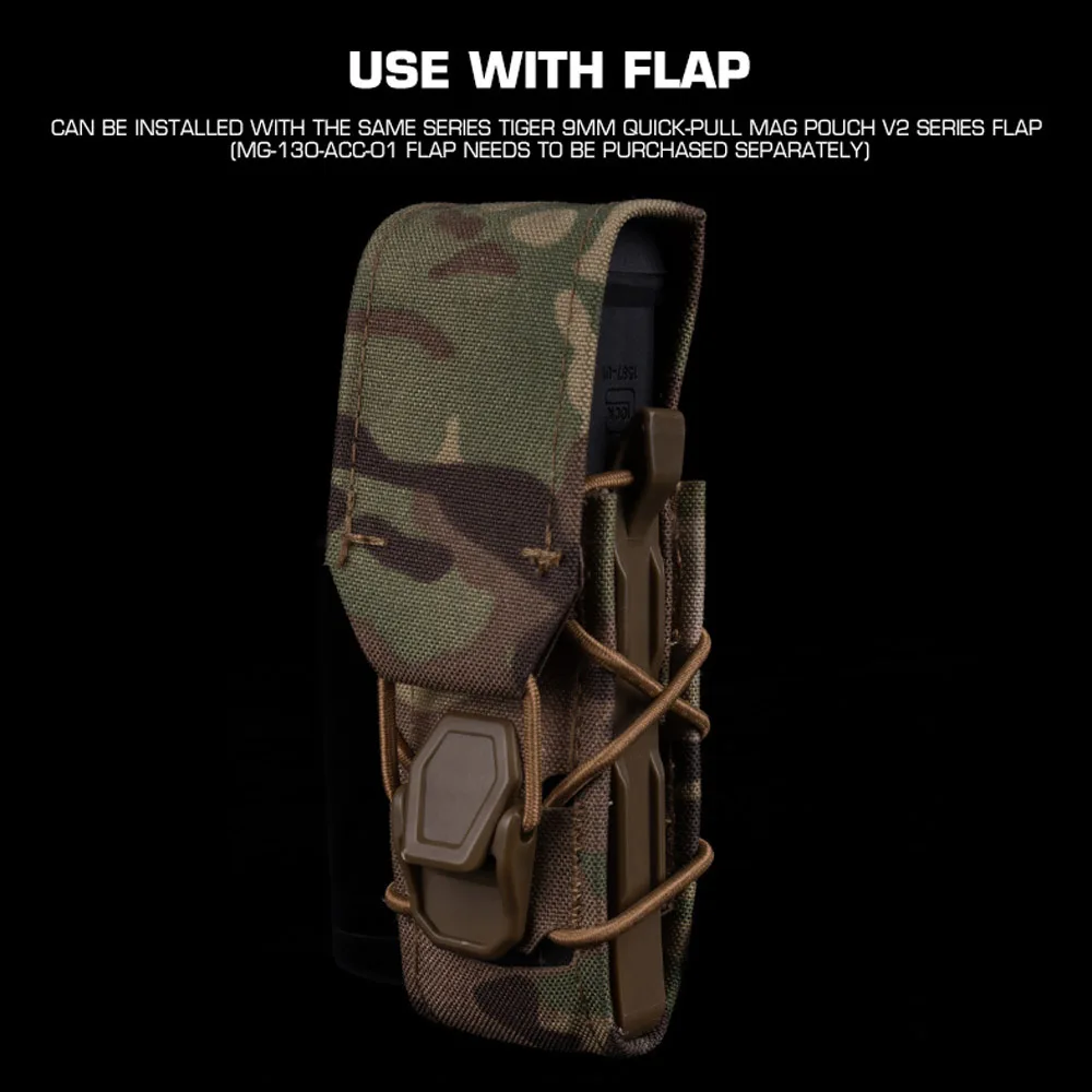 Bolsa táctica para revistas V2 Gen 2 Tiger, bolsa para pistola Mag de 9MM, bolsas para linterna Molle, soporte para antorcha, funda para cuchillo Airsoft de caza - imagen 5