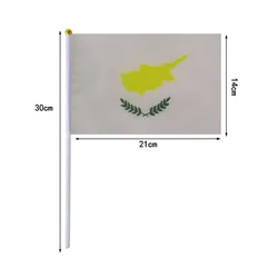 10 unids/lote banderas onduladas a mano de Chipre 14x21cm bandera de Chipre al por mayor