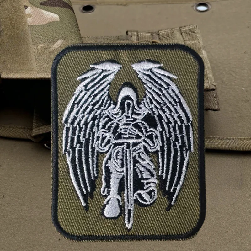 Parche táctico bordado San Miguel – Insignia con velcro para uniforme - imagen 4