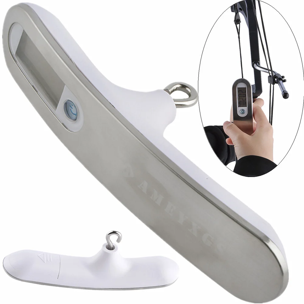 Escala de arco Digital de tiro con arco de 0-110 libras, dinamómetro de acero inoxidable, herramienta de prueba de fuerza portátil, accesorios de medida de arco compuesto de batería