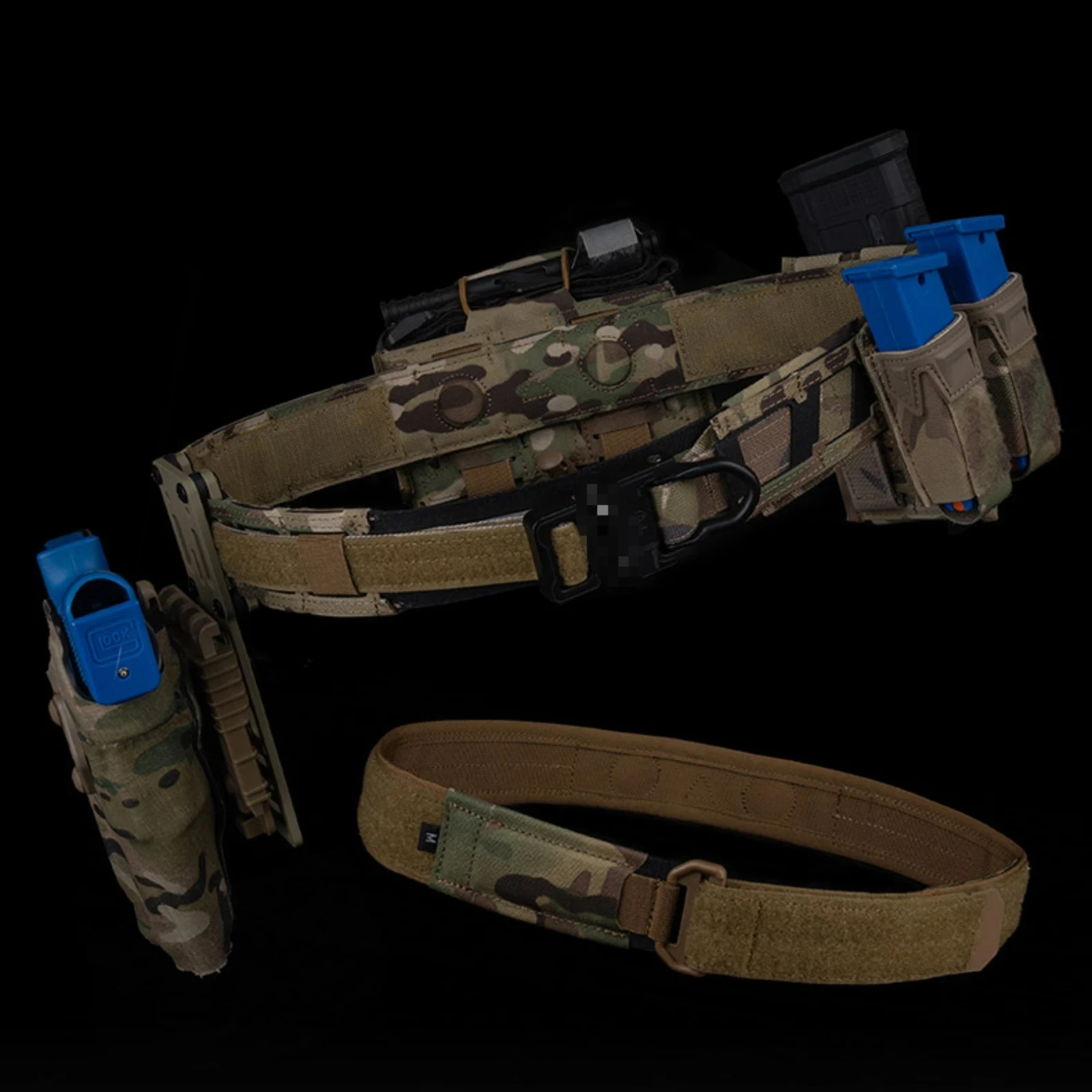 Cinturón de batalla magnético, hebilla de tracción rápida, imán de doble capa, cinturón táctico de combate MOLLE para accesorios de equipo de caza Airsoft - imagen 4