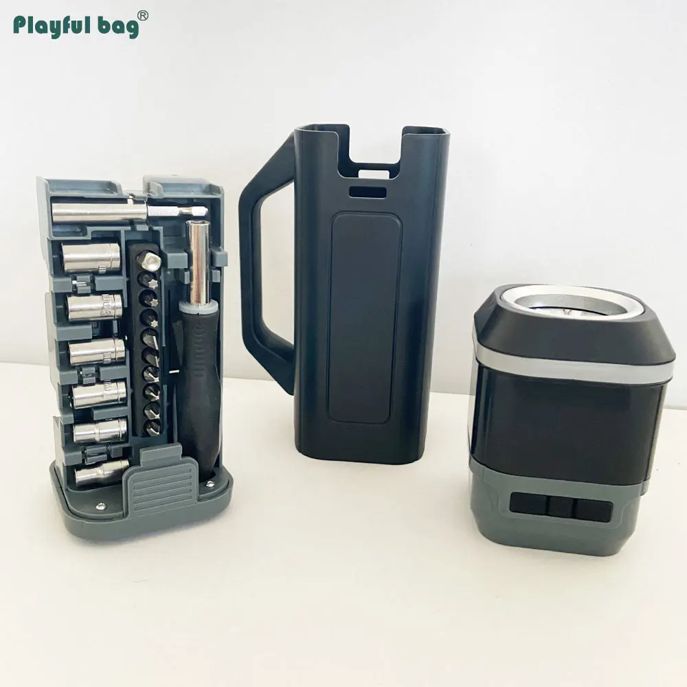 Caja de Herramientas portátil multifuncional con linterna, juego de herramientas de emergencia para exteriores, luz fuerte, destornillador NA56 - imagen 3