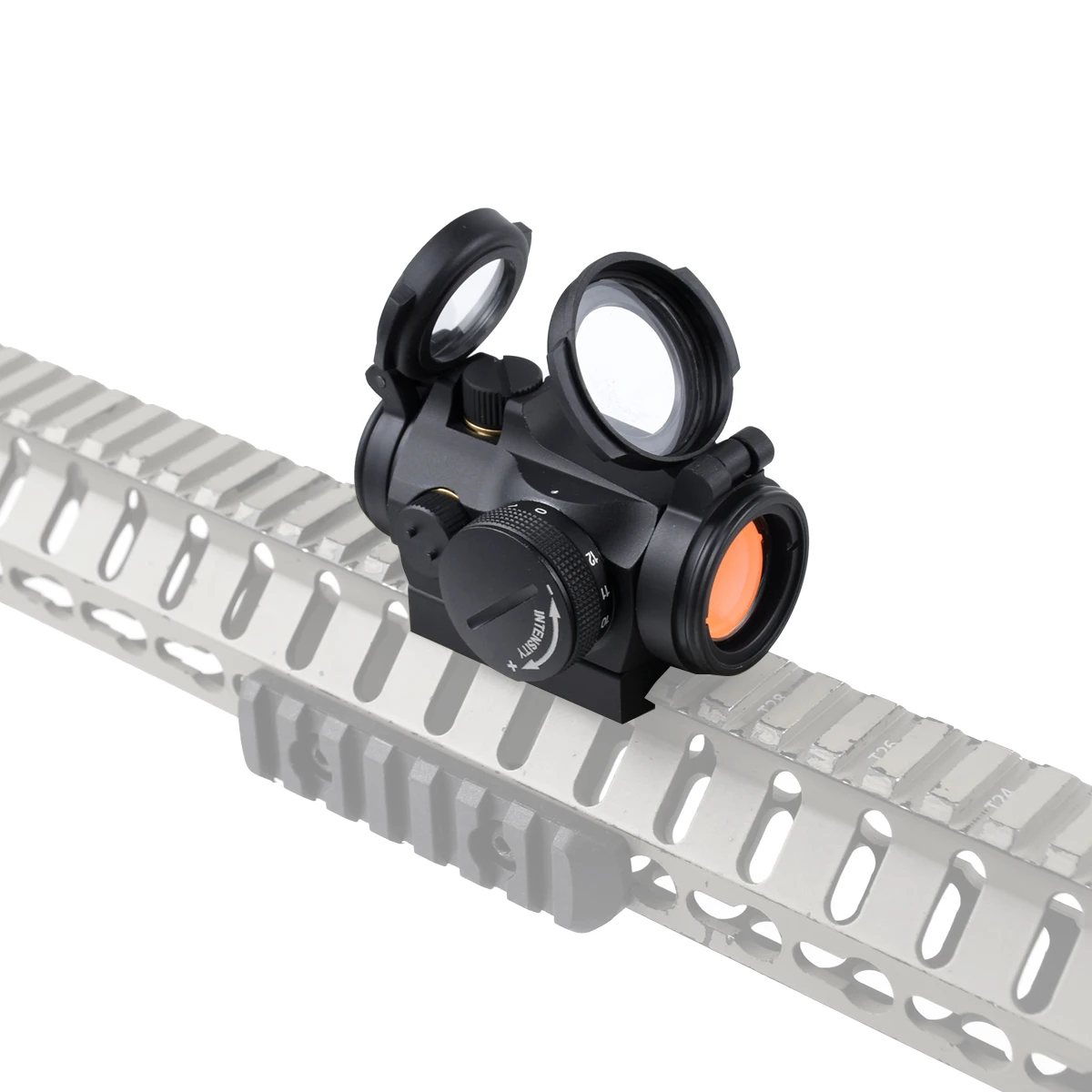 Mira de punto rojo T01 T02 2MOA, óptica de mira réflex táctica de 1x22mm, mira de punto rojo con soporte elevador de unidad con logotipo de marcado Original - imagen 4