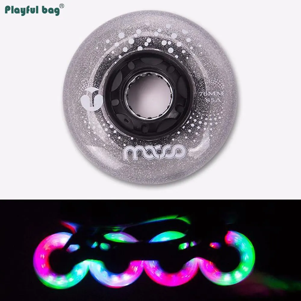 Ruedas de patines en línea de PU, accesorio de rueda de 68, 70, 72, 76, 80MM, 85A, alta elasticidad, AMB304 - imagen 5