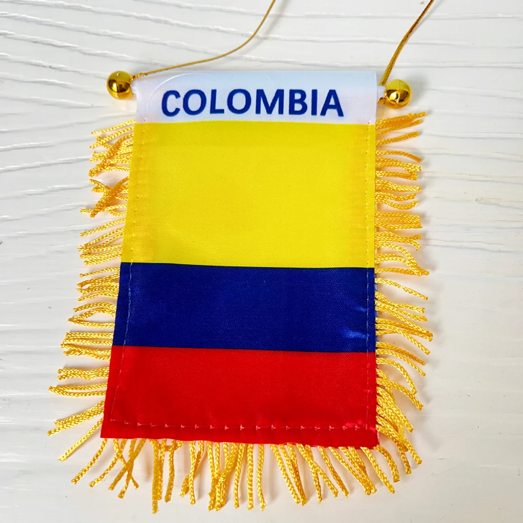 10x14cm decoración de ventana de coche poliéster co colombia banderín colgante banderas Mini banderín colombiano - imagen 5
