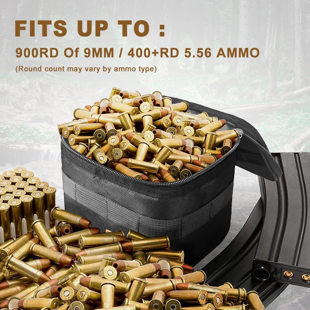 Bolsa de munición táctica 900D, estuche para balas, bolsa de munición portátil, bolsa de almacenamiento de munición, soporte para cargador de pistola y Rifle para rango de disparo - imagen 2