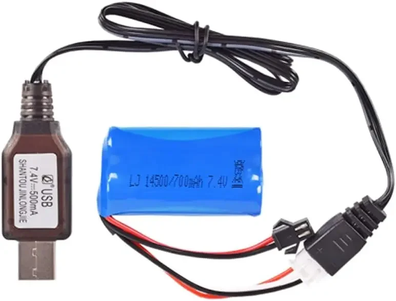 7,4 V 700mAh 10C Lipo batería SM-2P enchufe con cargador para barcos H101 RC, Anstoy Gel Ball Blaster, coches con control remoto WPL MN - imagen 4