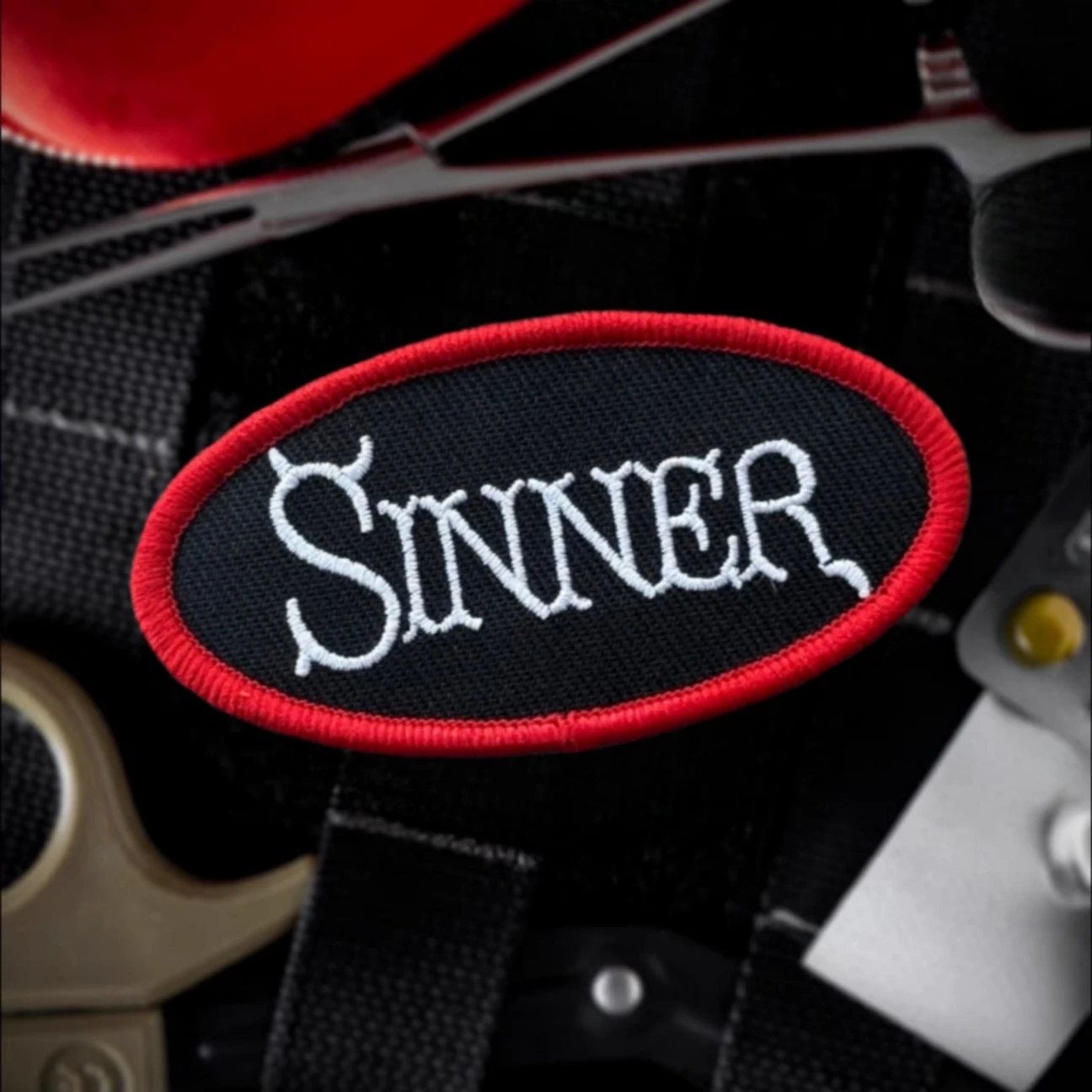 Parche de SINNER, insignia de moral táctica, Jesucristo, del diablo religioso, parches bordados para ropa, pegatina de equipo militar - imagen 4