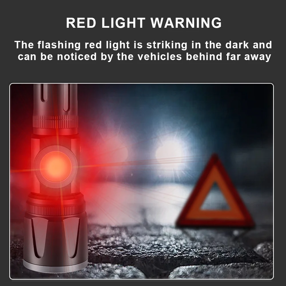 Linterna LED, linterna recargable por USB, linterna táctica para Rifle, lámpara de mano táctica con pantalla Digital de batería, Camping y pesca - imagen 5