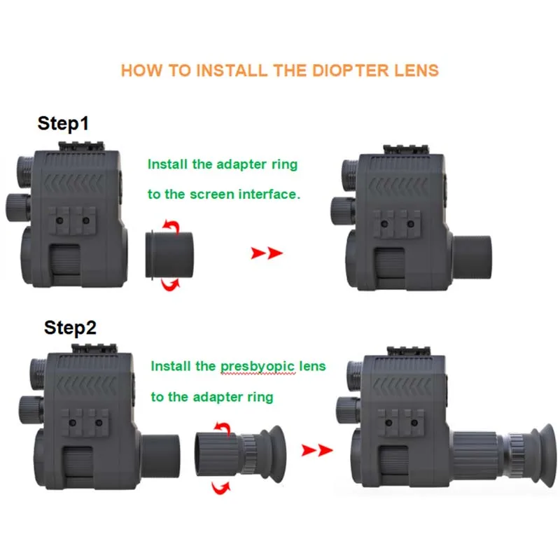 Megaorei-videoportero Monocular de visión nocturna, 1080P, 200-400M, infrarrojo, compatible con grabación de fotos y vídeos con batería recargable - imagen 3