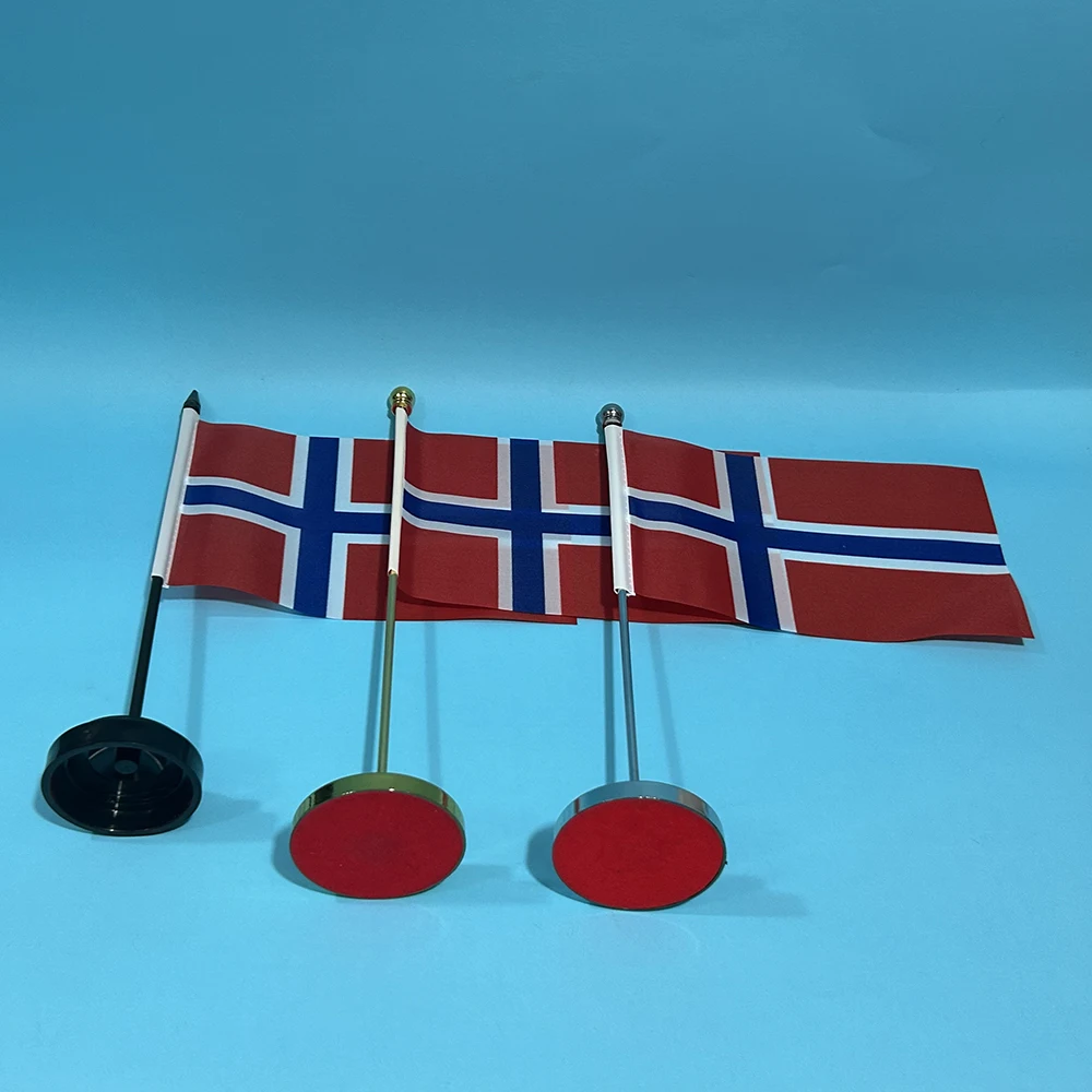 BANDERA DE SKY Bandera de escritorio de oficina Bandera de Noruega 14x21 cm poliéster Noruega Norselan Bandera nacional País Banner Adornos de escritorio Banderas - imagen 2