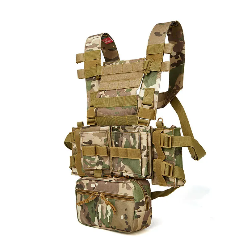 Arnés de aparejo de pecho táctico MK3 Multicam para hombre, chaleco militar ligero Modular Airsoft con bolsa Mag 5,56, equipo de Pantiball - imagen 2