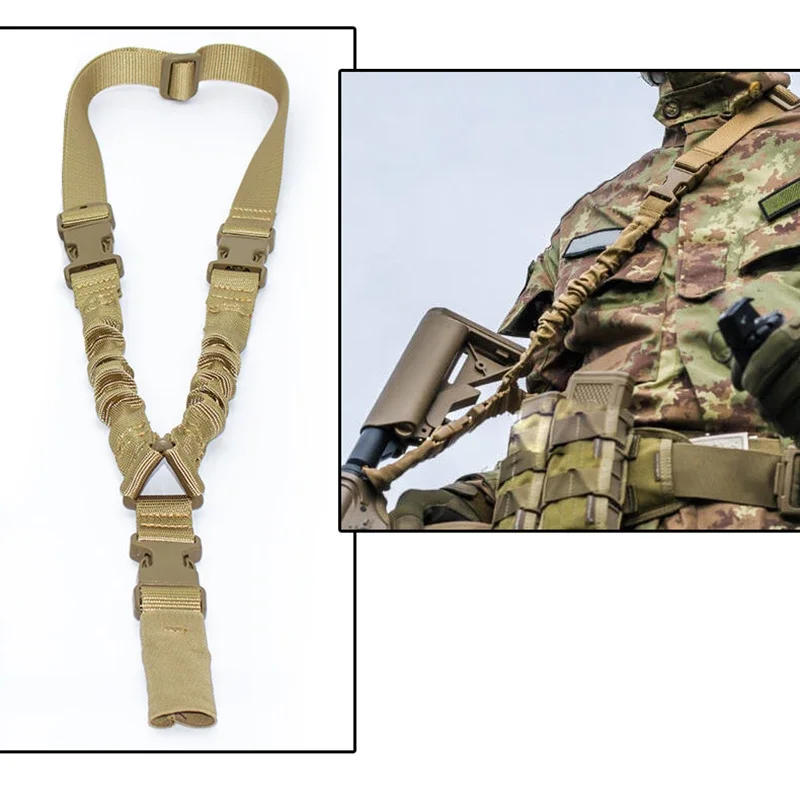 Arnés táctico de un solo punto para exteriores, cuerda para pistola táctica CS, cuerda de seguridad Diagonal, cinturón de camuflaje táctico para hombres y mujeres, 1 ud. - imagen 4