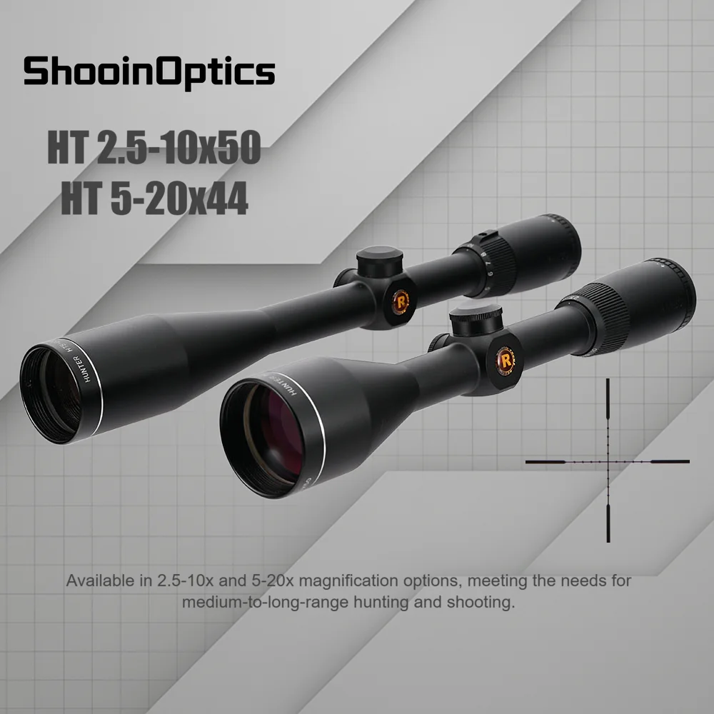 2.5-10x50 / 5-20x44 SFP mira telescópica de caza tubo de 1 pulgada 1/4 MOA a prueba de golpes impermeable tiro al aire libre