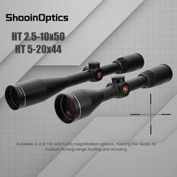 2.5-10x50 / 5-20x44 SFP mira telescópica de caza tubo de 1 pulgada 1/4 MOA a prueba de golpes impermeable tiro al aire libre