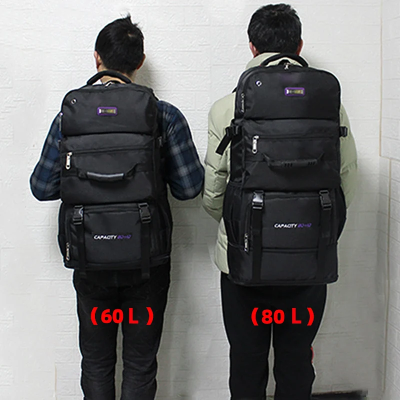 Mochila de viaje de nailon de 60L y 80L para hombre y mujer, bolsa de equipaje de acampada para exteriores, mochila de Trekking, paquete de senderismo, bolsas cambiables XA302A - imagen 4