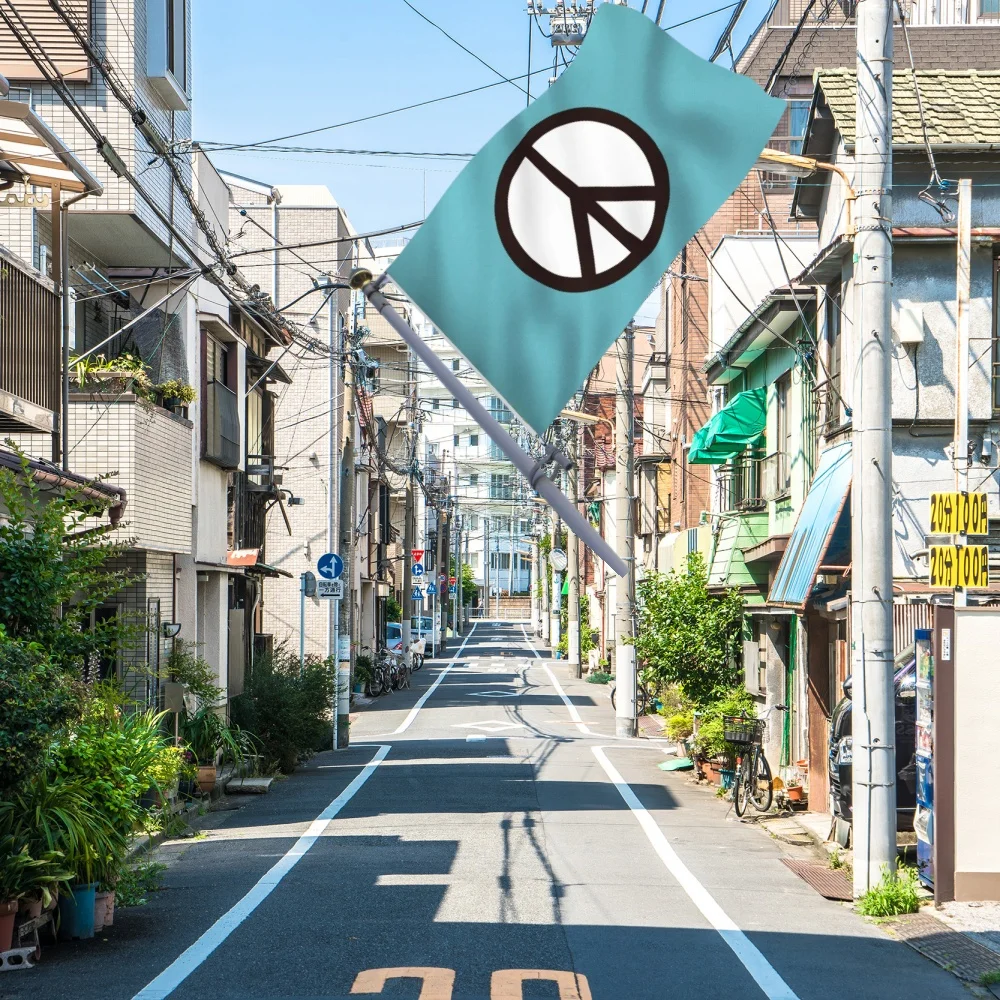 Tapiz de pancarta con bandera con símbolo de paz de 90x150 cm