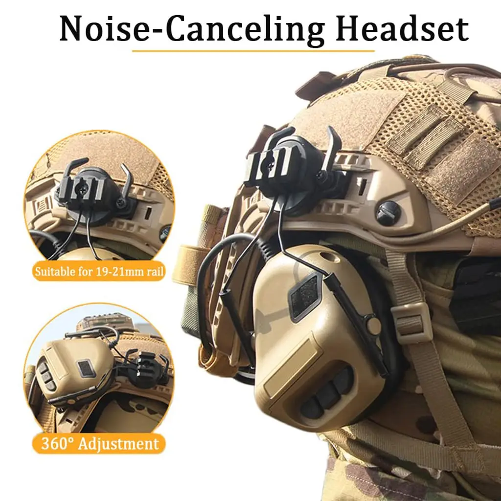 Conjunto de casco de Paintball rápido, casco Airsoft con auriculares tácticos, gafas, linterna, luz intermitente, soporte NVG para disparar - imagen 5