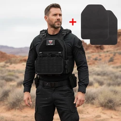 Portador de placa de combate de liberación rápida, peso ligero, Molle de nailon 1000D, Chaleco táctico para caza