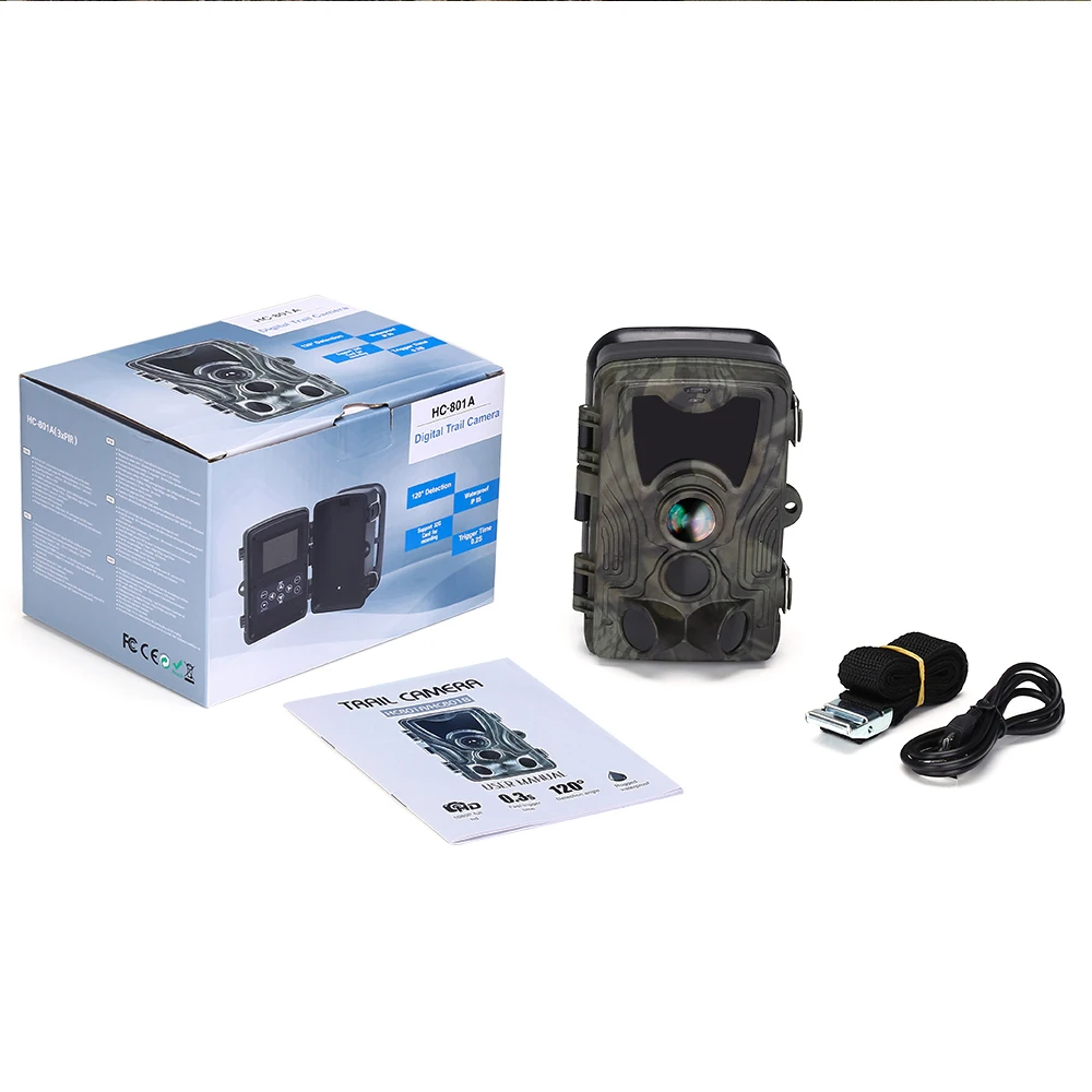 HC-801A de botón para exteriores, cámara de caza de rastreo, visión nocturna de Vida Silvestre, juego de trampa, impermeable, 20MP, HD, 1080P - imagen 5