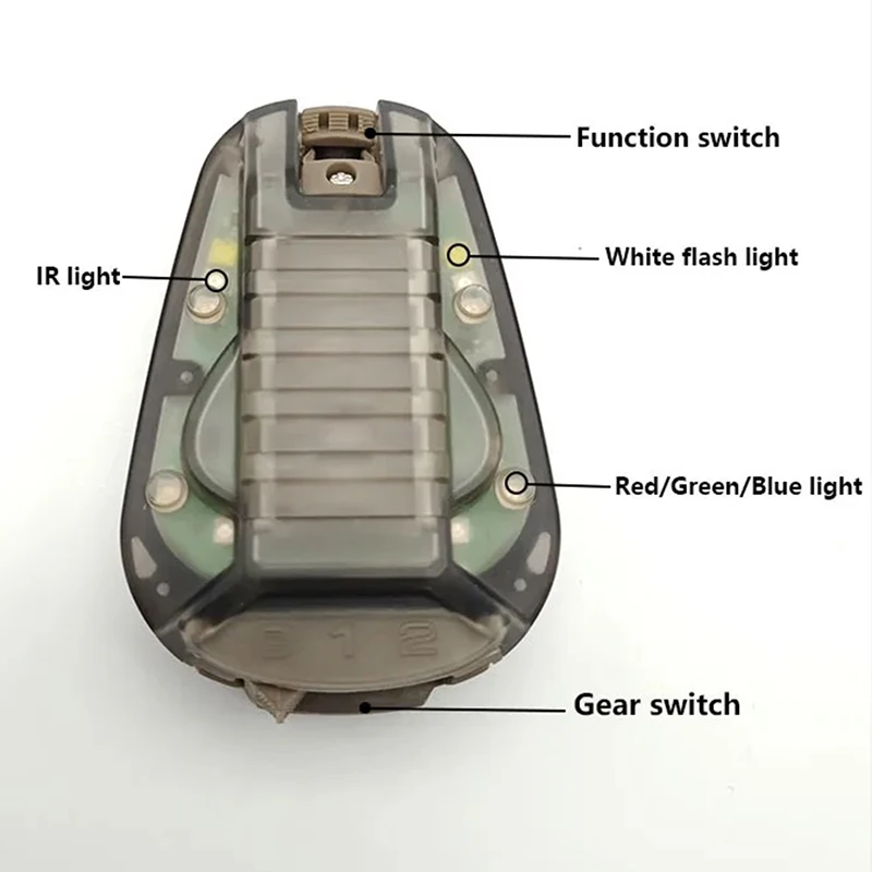 Casco táctico rápido STAR6, luz estroboscópica de seguridad de supervivencia, luz de mariquita de tres generaciones con impermeable para caza y ciclismo - imagen 2